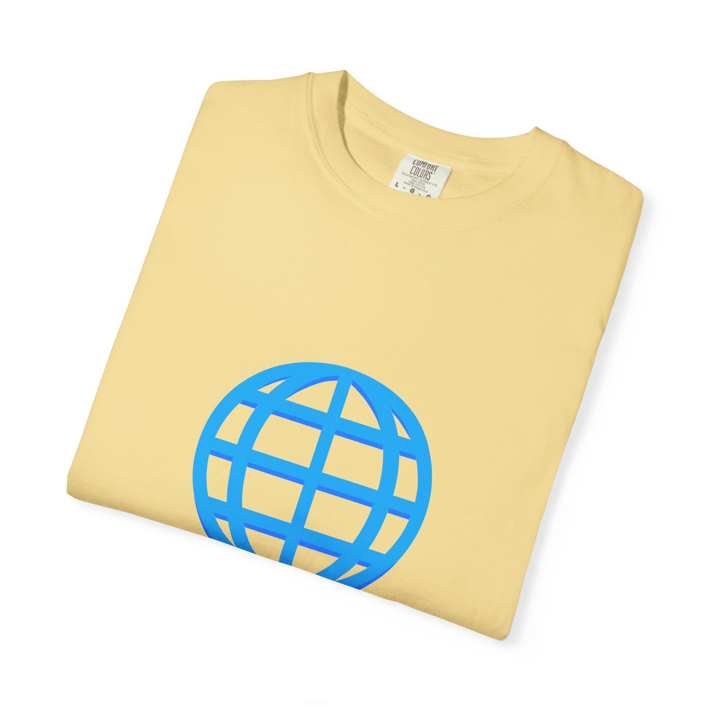Blue Globe Icon T-Shirt | Minimal World Logo Tee