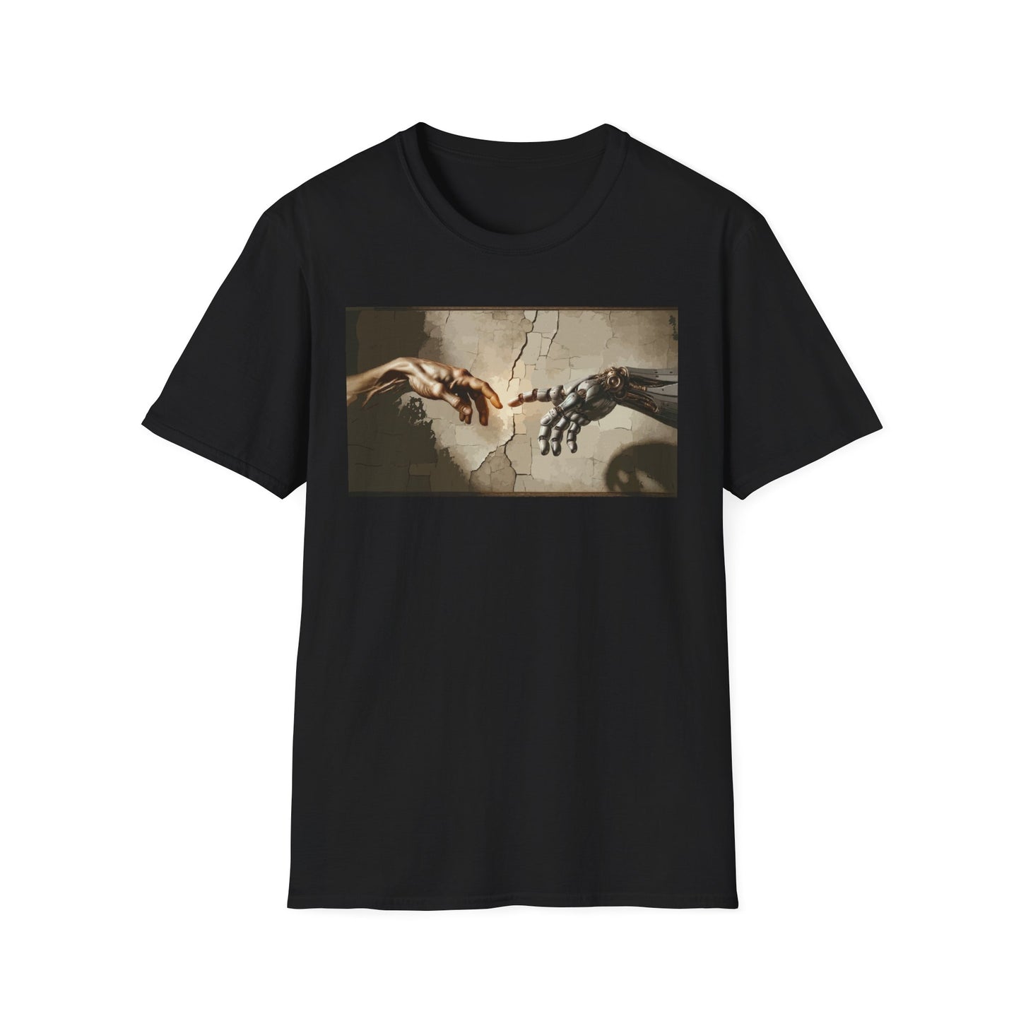 T-Shirt — Renaissance Hands Artwork Tee (Human and Robotic Touch)