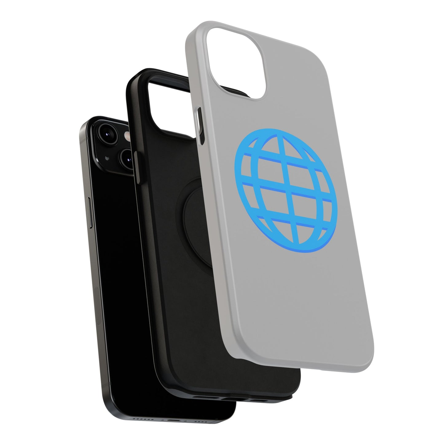 Globe Icon Impact-Resistant Phone Case — Durable Protective Cover with Blue World Design