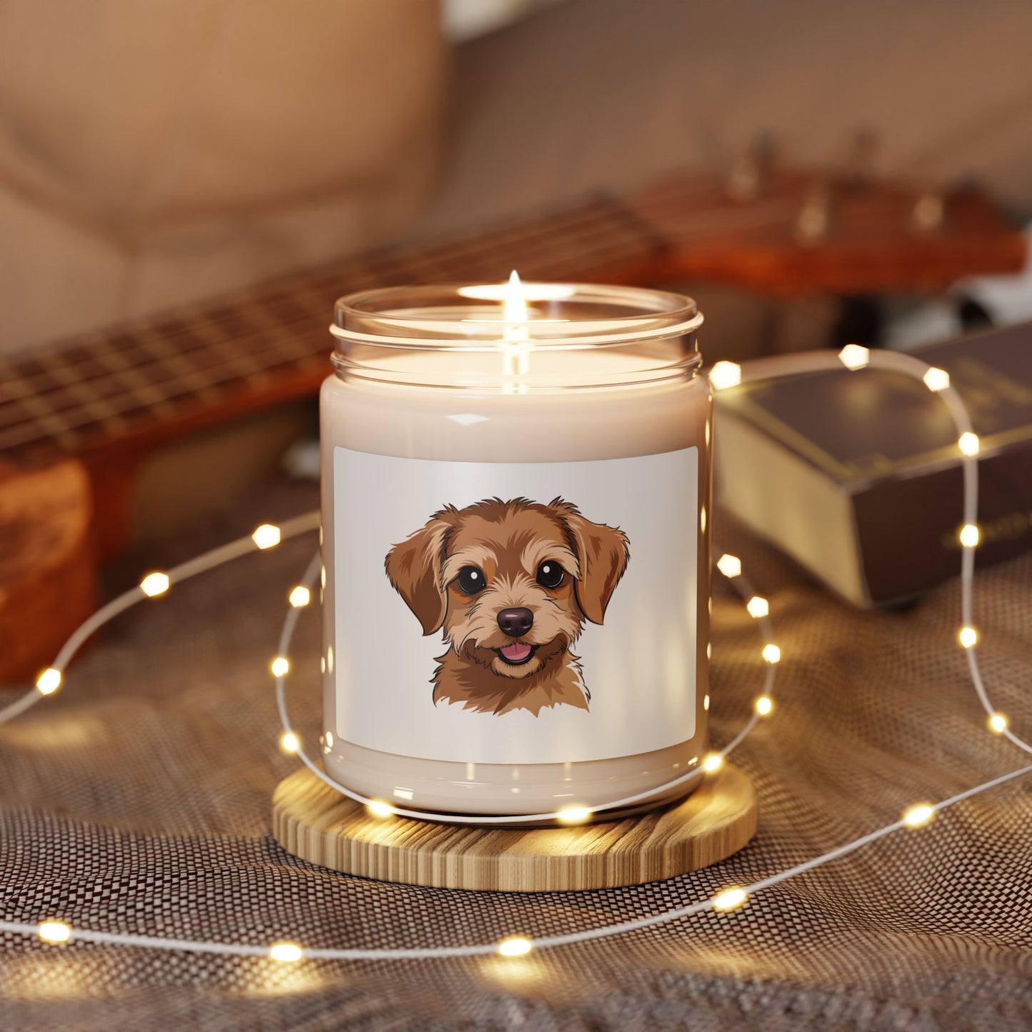 Puppy Love Candle — 9 oz Scented Jar with Cute Puppy Illustration