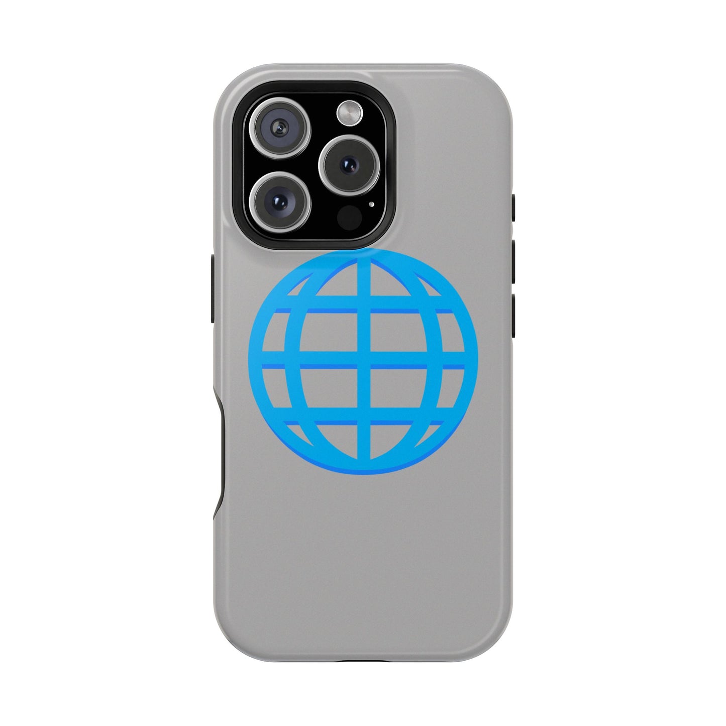 Globe Icon Impact-Resistant Phone Case — Durable Protective Cover with Blue World Design