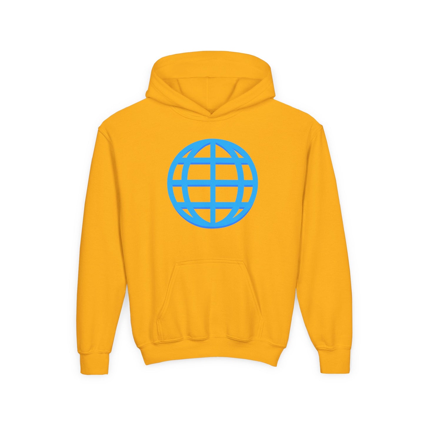 Youth Hoodie — Blue Globe Logo Kids Pullover