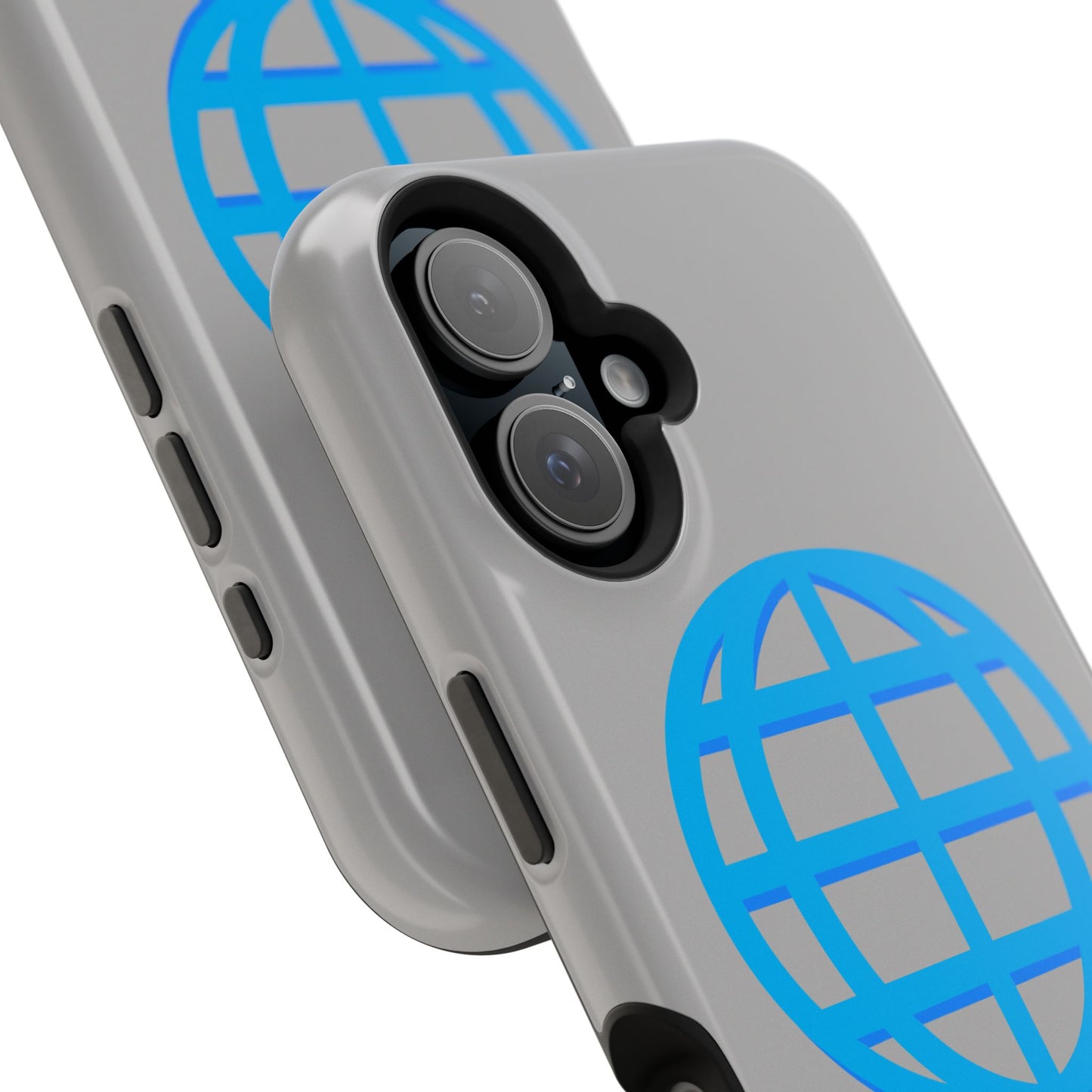 Globe Icon Impact-Resistant Phone Case — Durable Protective Cover with Blue World Design