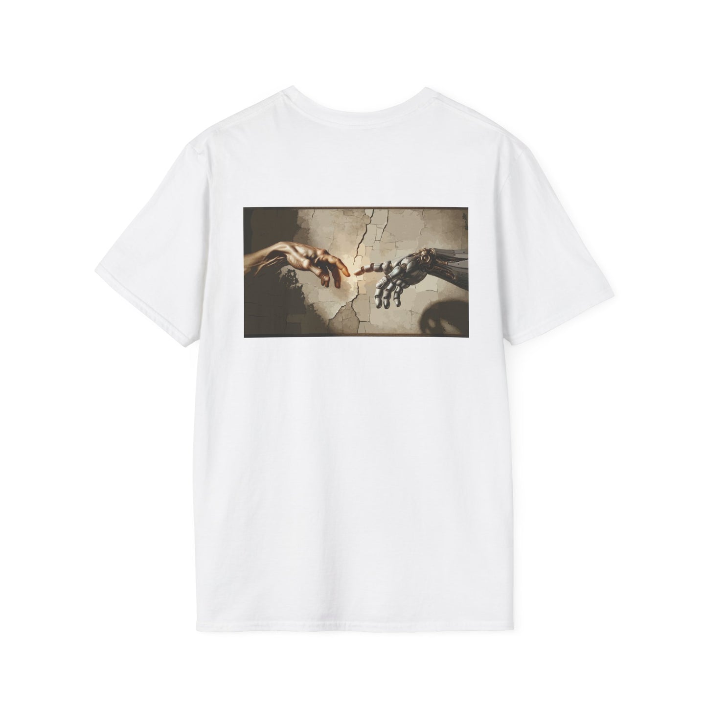T-Shirt — Renaissance Hands Artwork Tee (Human and Robotic Touch)