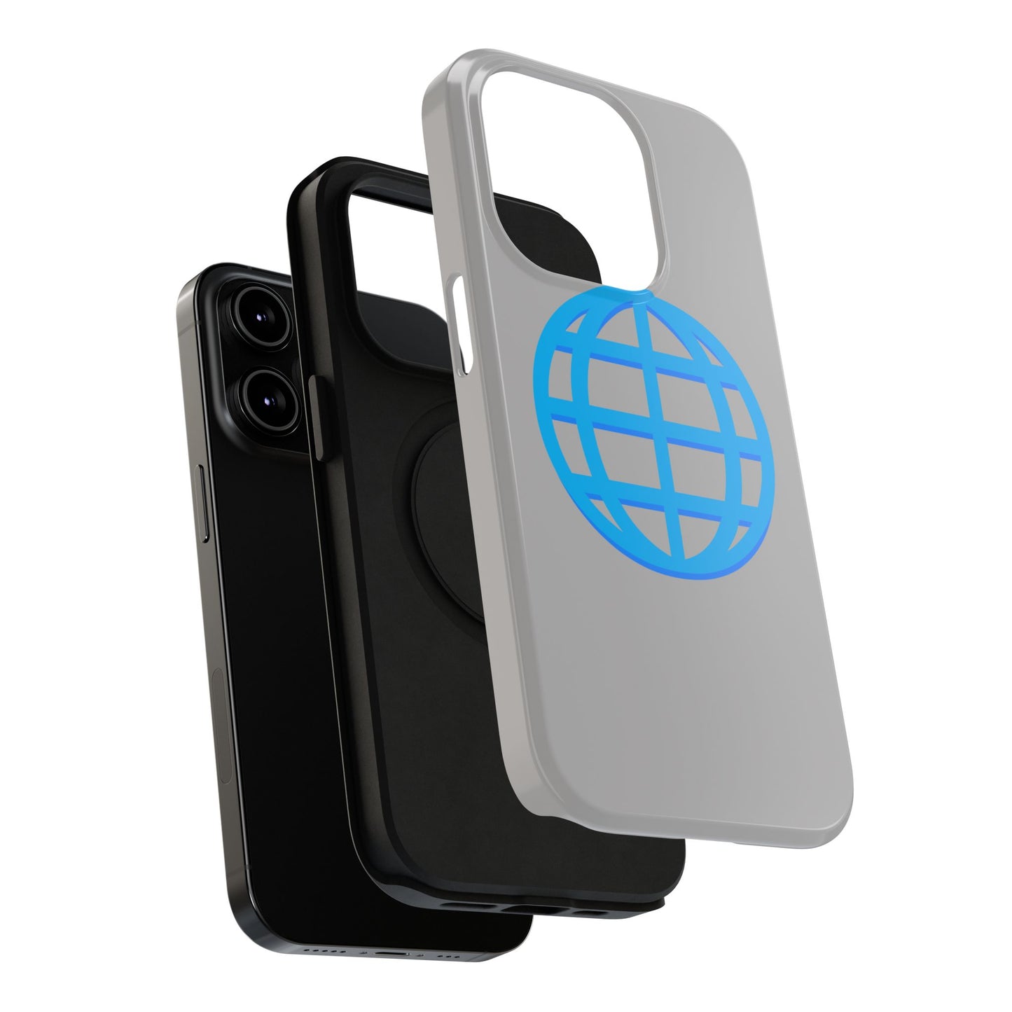 Globe Icon Impact-Resistant Phone Case — Durable Protective Cover with Blue World Design