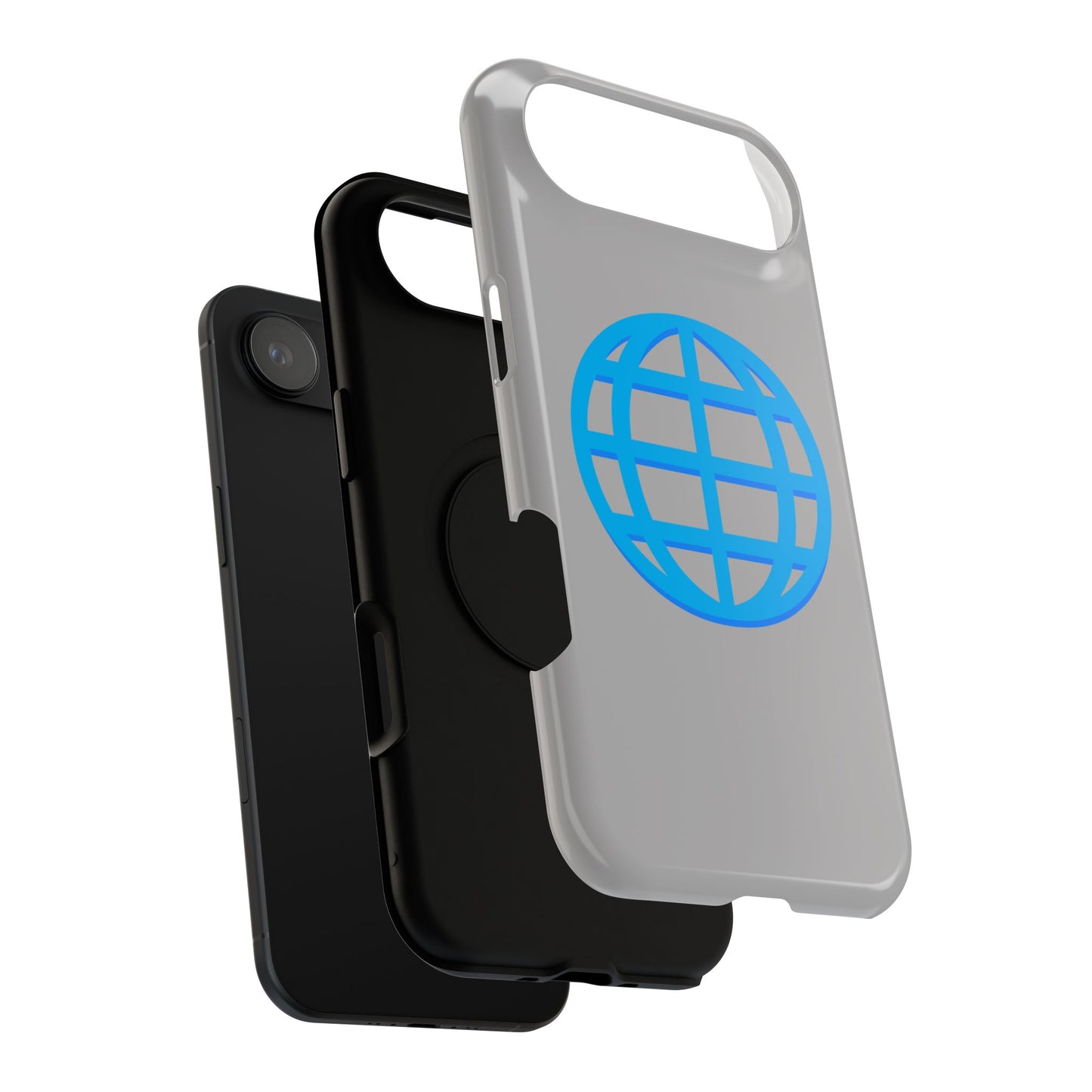 Globe Icon Impact-Resistant Phone Case — Durable Protective Cover with Blue World Design