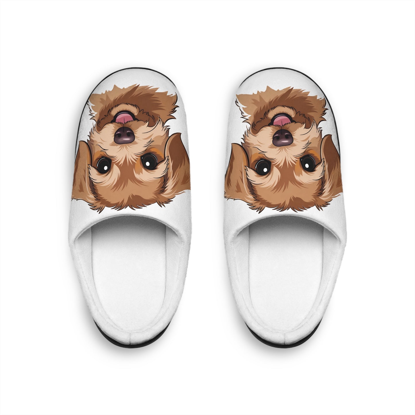 Indoor Slippers — Cute Yorkie Dog Face Cozy House Shoes