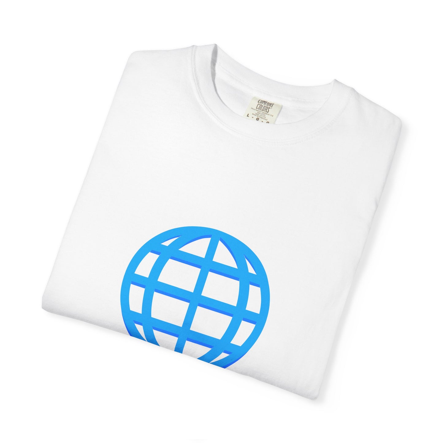 Blue Globe Icon T-Shirt | Minimal World Logo Tee