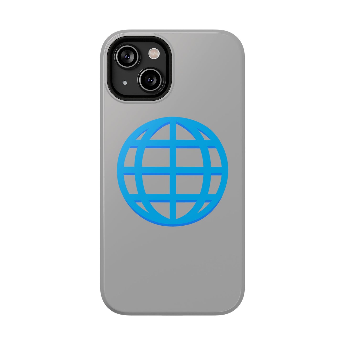 Globe Icon Impact-Resistant Phone Case — Durable Protective Cover with Blue World Design