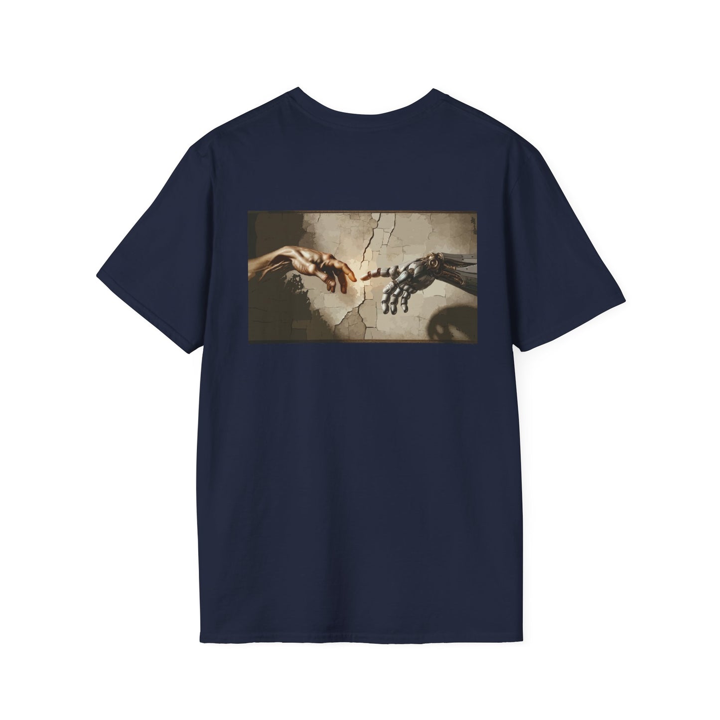 T-Shirt — Renaissance Hands Artwork Tee (Human and Robotic Touch)