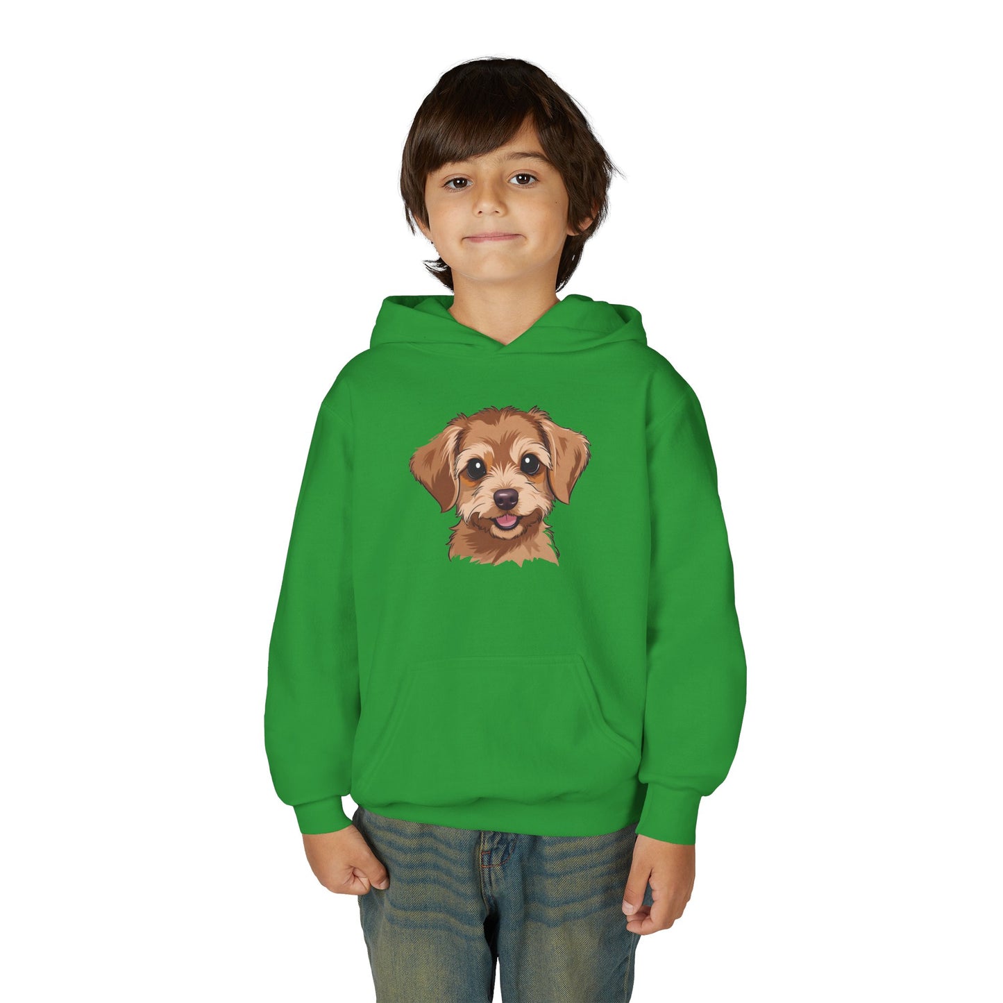 Youth Hoodie — Cute Smiling Puppy Face Kids Pullover
