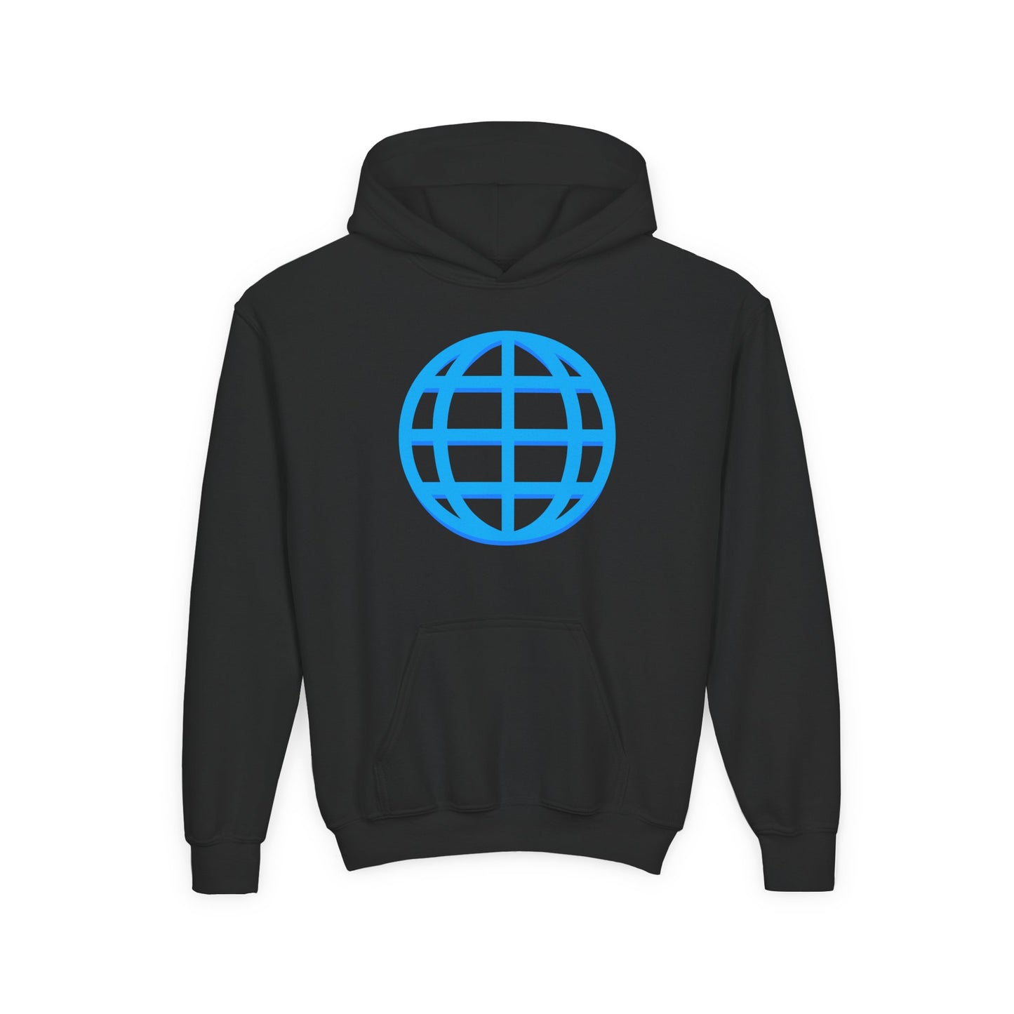 Youth Hoodie — Blue Globe Logo Kids Pullover