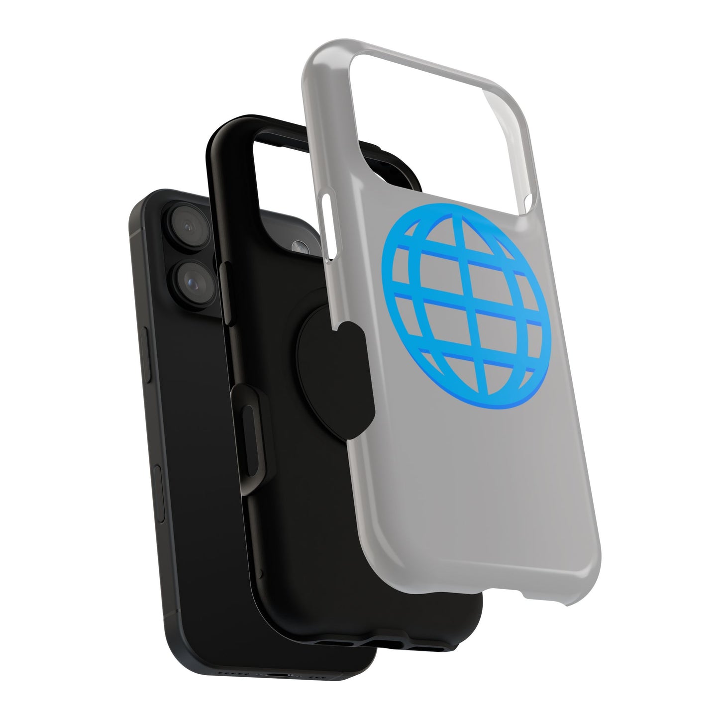 Globe Icon Impact-Resistant Phone Case — Durable Protective Cover with Blue World Design
