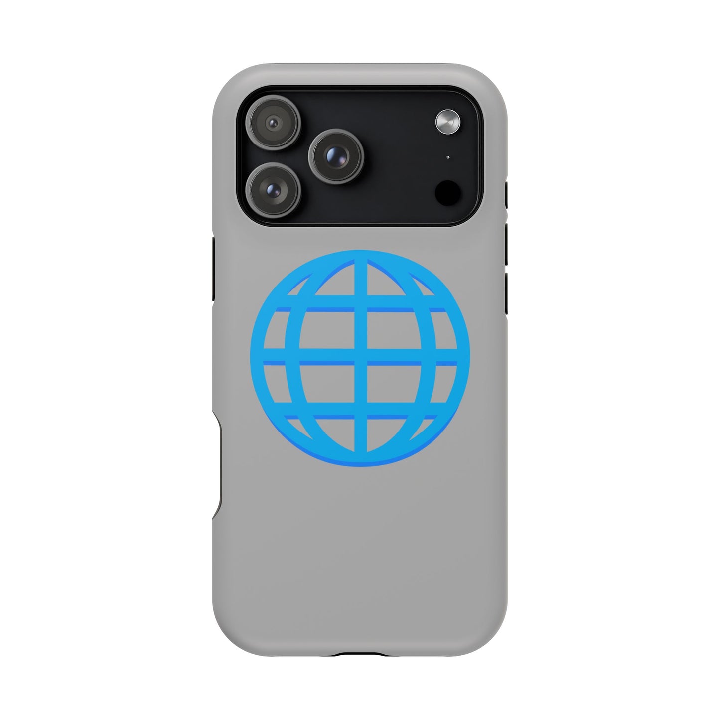 Globe Icon Impact-Resistant Phone Case — Durable Protective Cover with Blue World Design