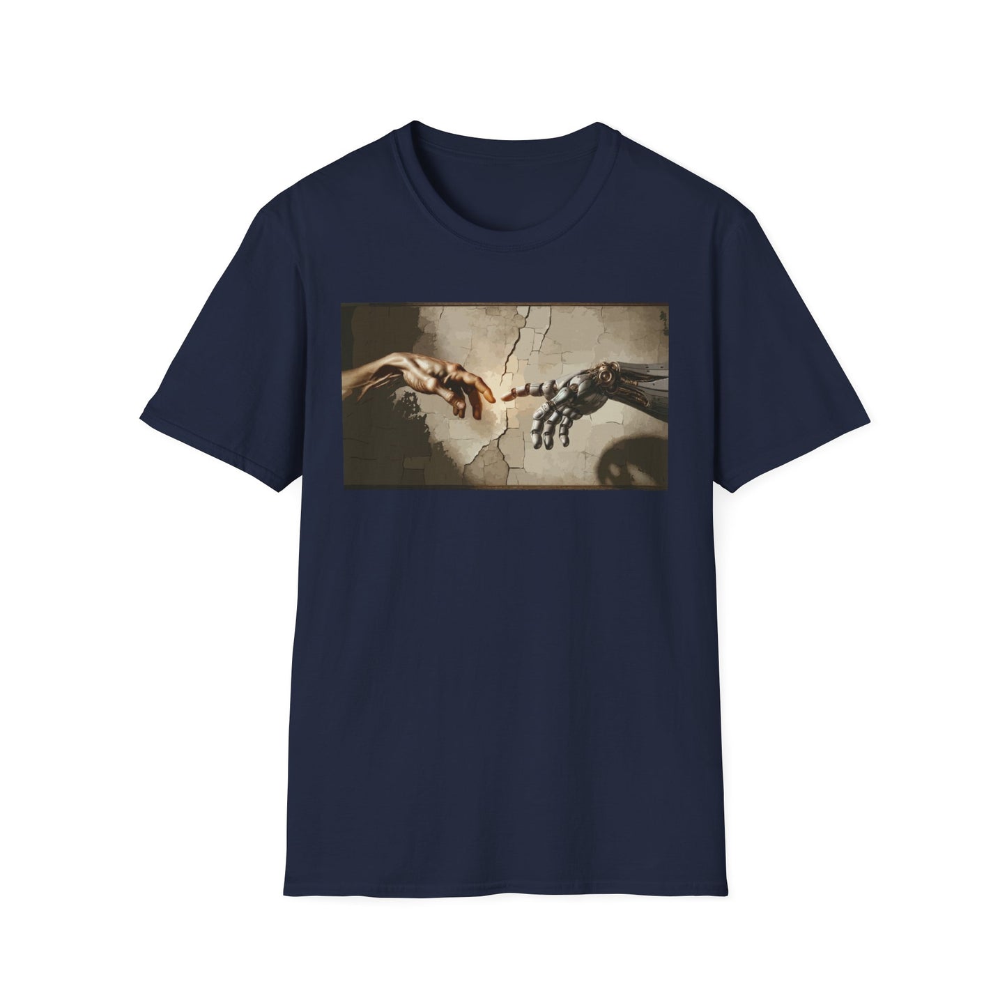 T-Shirt — Renaissance Hands Artwork Tee (Human and Robotic Touch)