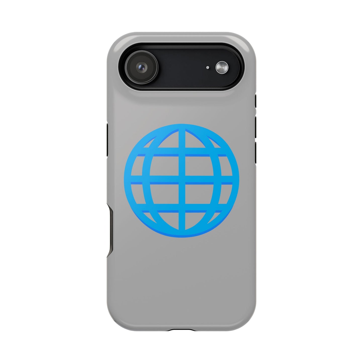 Globe Icon Impact-Resistant Phone Case — Durable Protective Cover with Blue World Design
