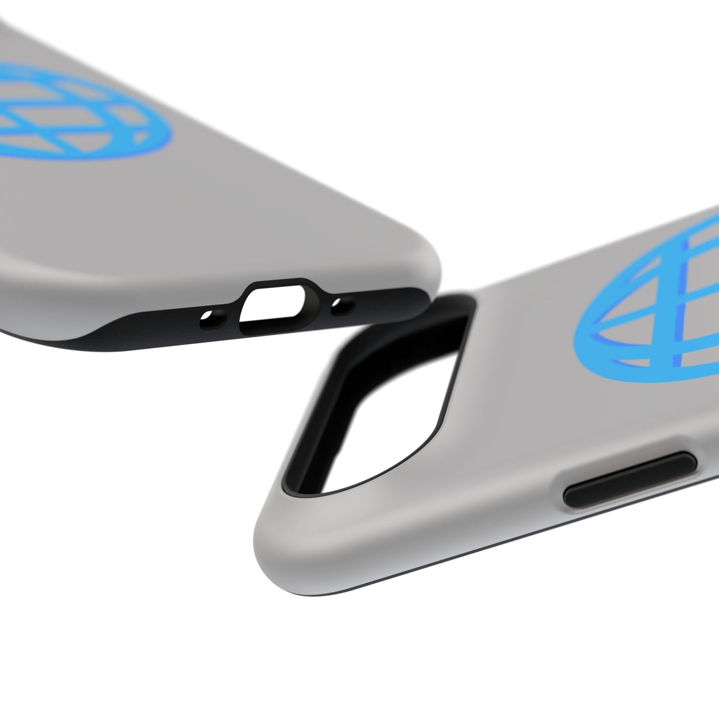 Globe Icon Impact-Resistant Phone Case — Durable Protective Cover with Blue World Design