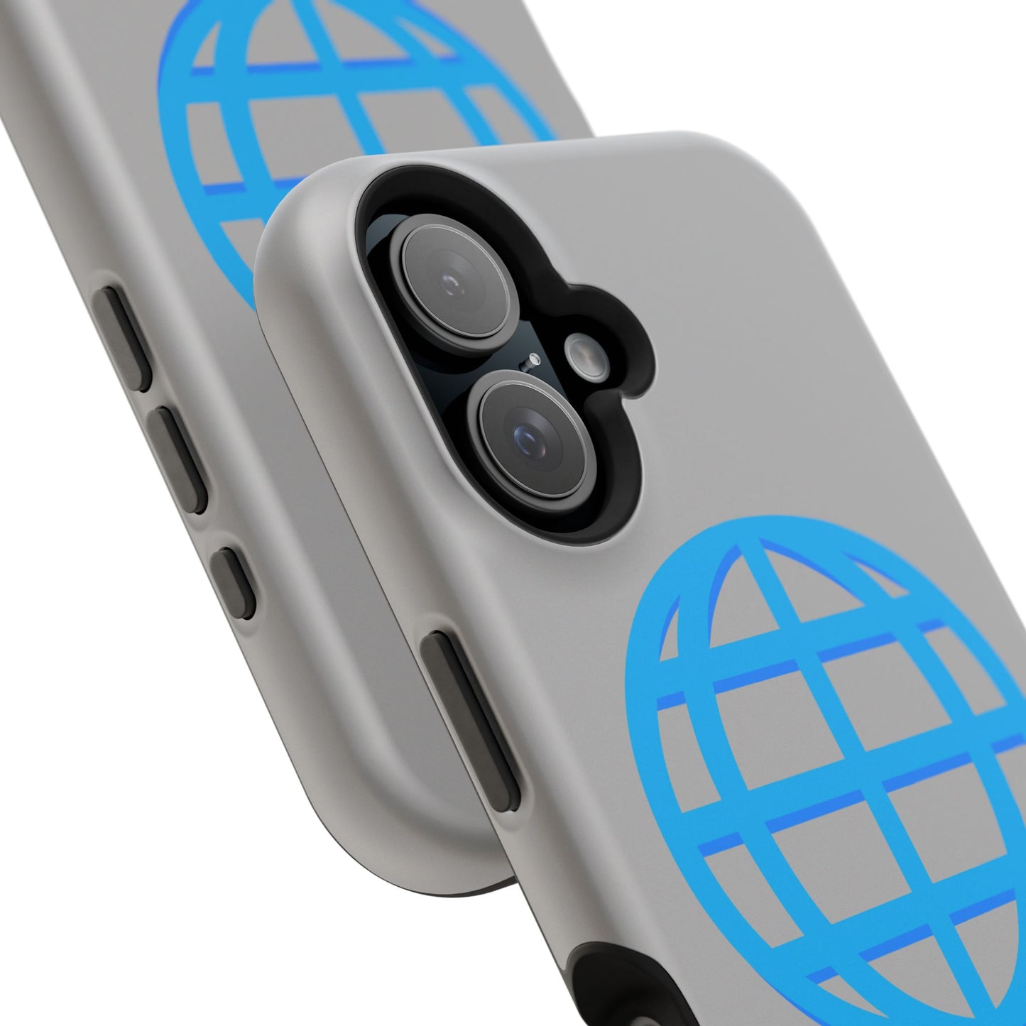 Globe Icon Impact-Resistant Phone Case — Durable Protective Cover with Blue World Design