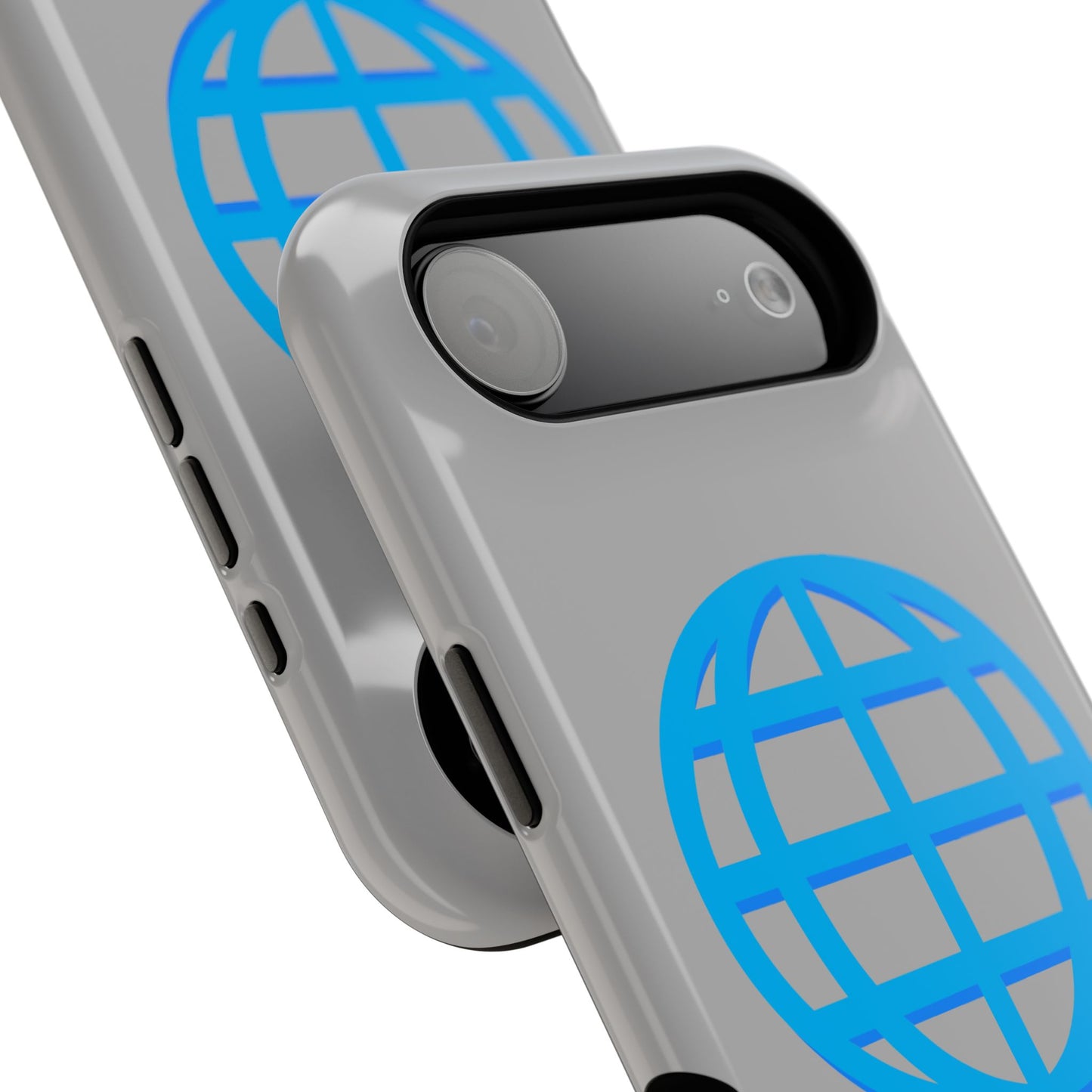 Globe Icon Impact-Resistant Phone Case — Durable Protective Cover with Blue World Design
