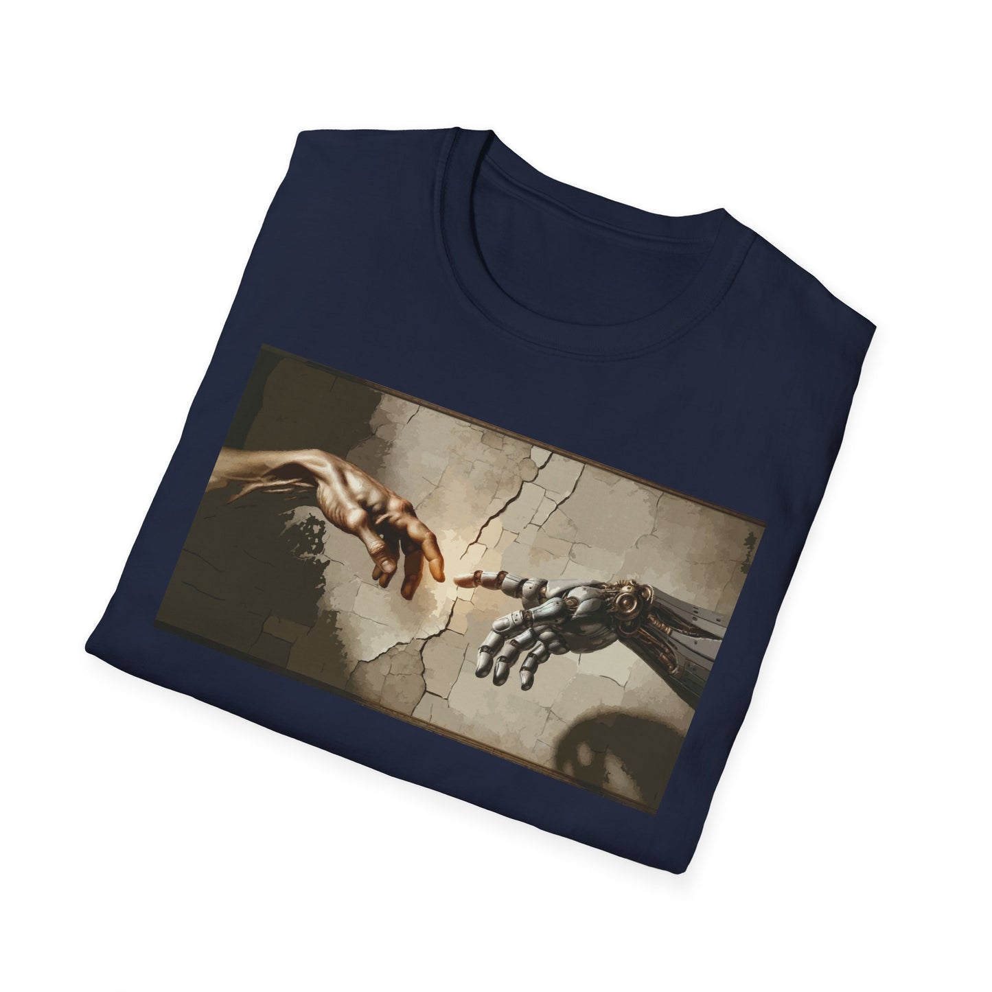 T-Shirt — Renaissance Hands Artwork Tee (Human and Robotic Touch)