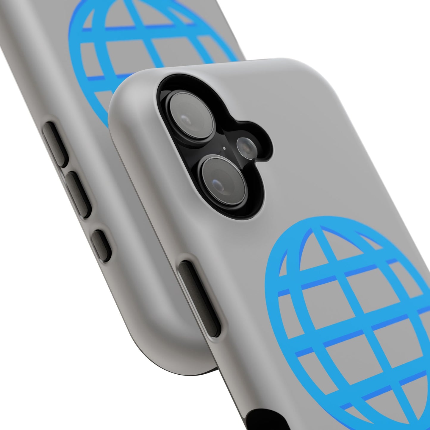 Globe Icon Impact-Resistant Phone Case — Durable Protective Cover with Blue World Design