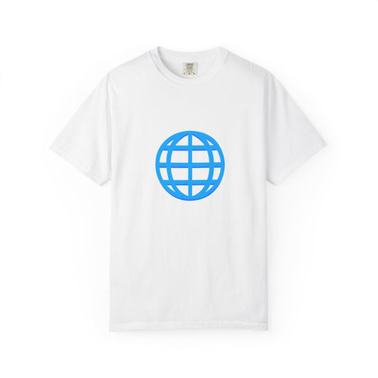 Blue Globe Icon T-Shirt | Minimal World Logo Tee