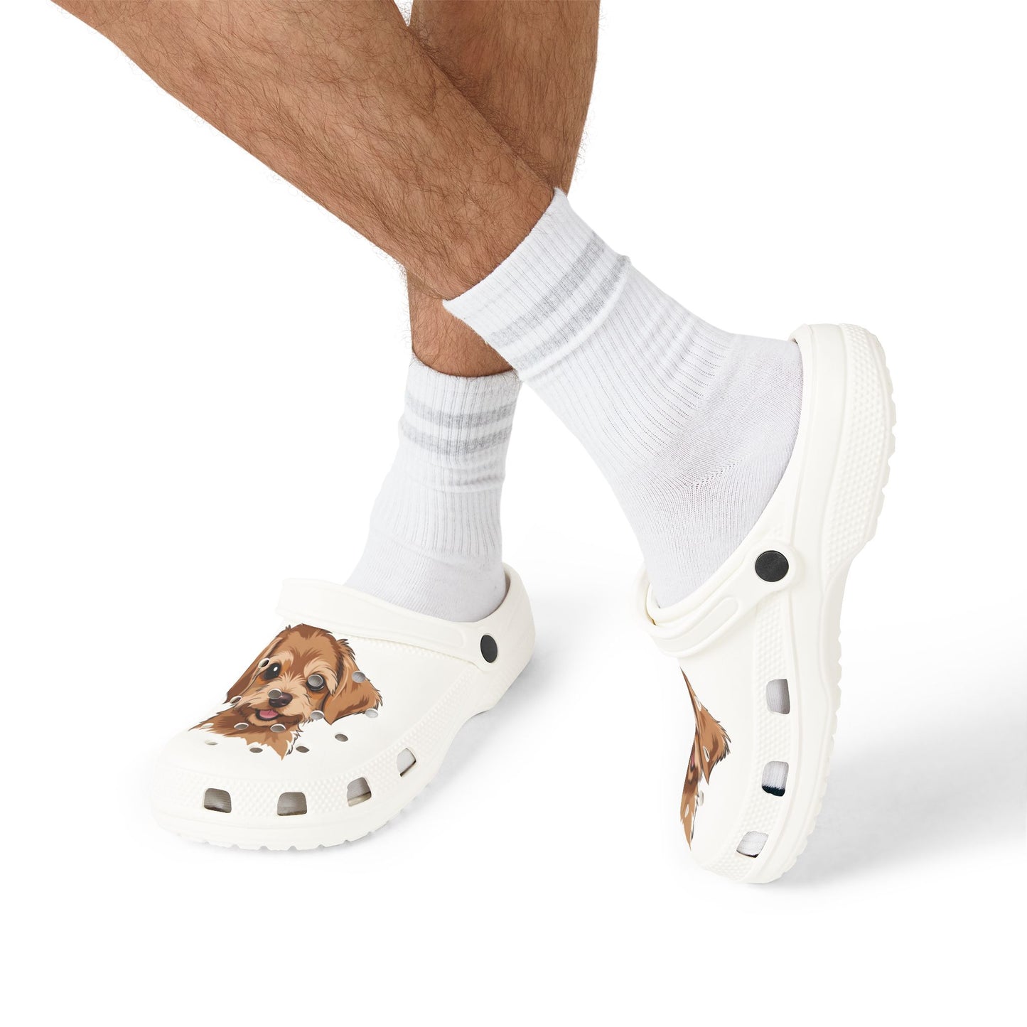 Cute Brown Puppy EVA Clogs — Dog Face Foam Garden Shoes