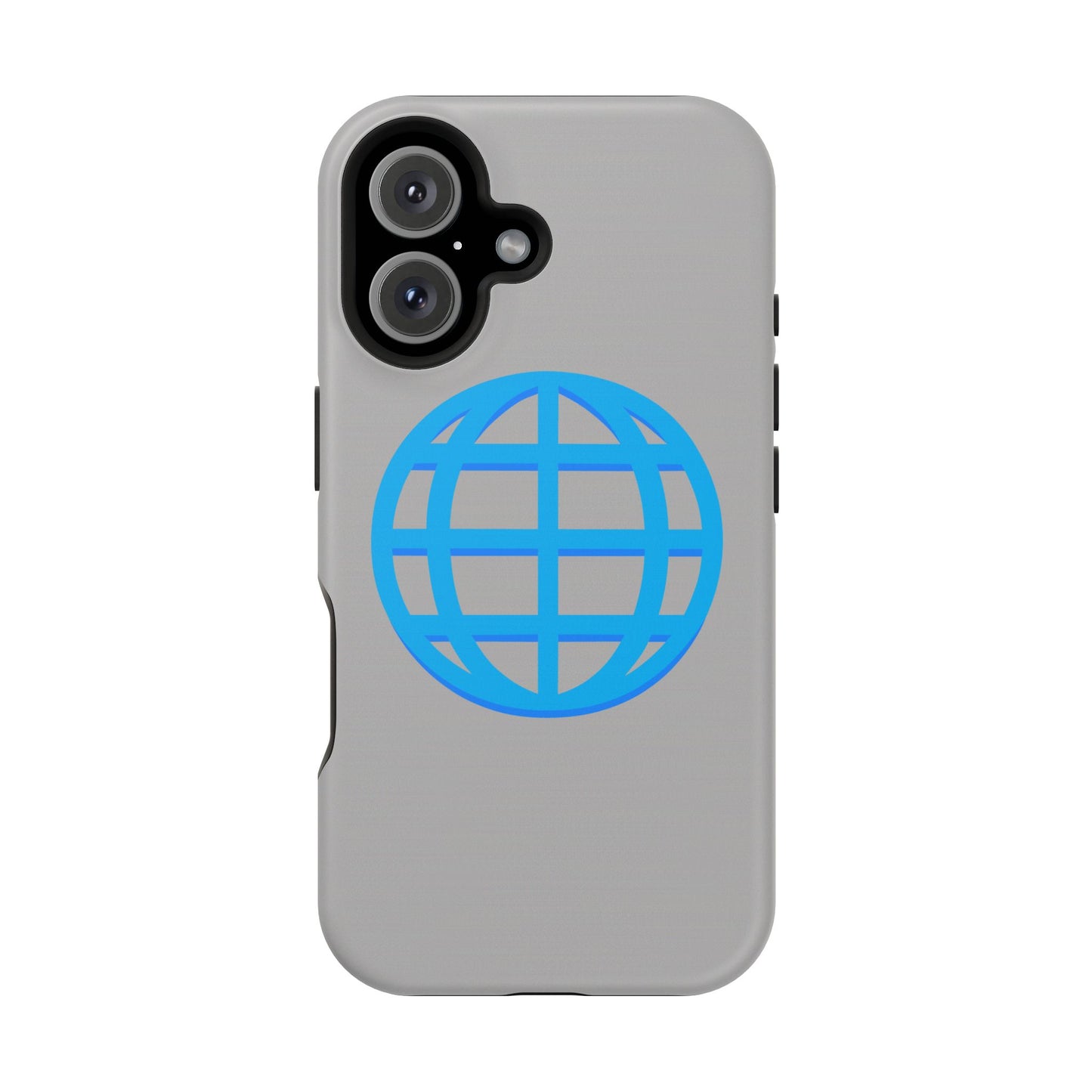 Globe Icon Impact-Resistant Phone Case — Durable Protective Cover with Blue World Design