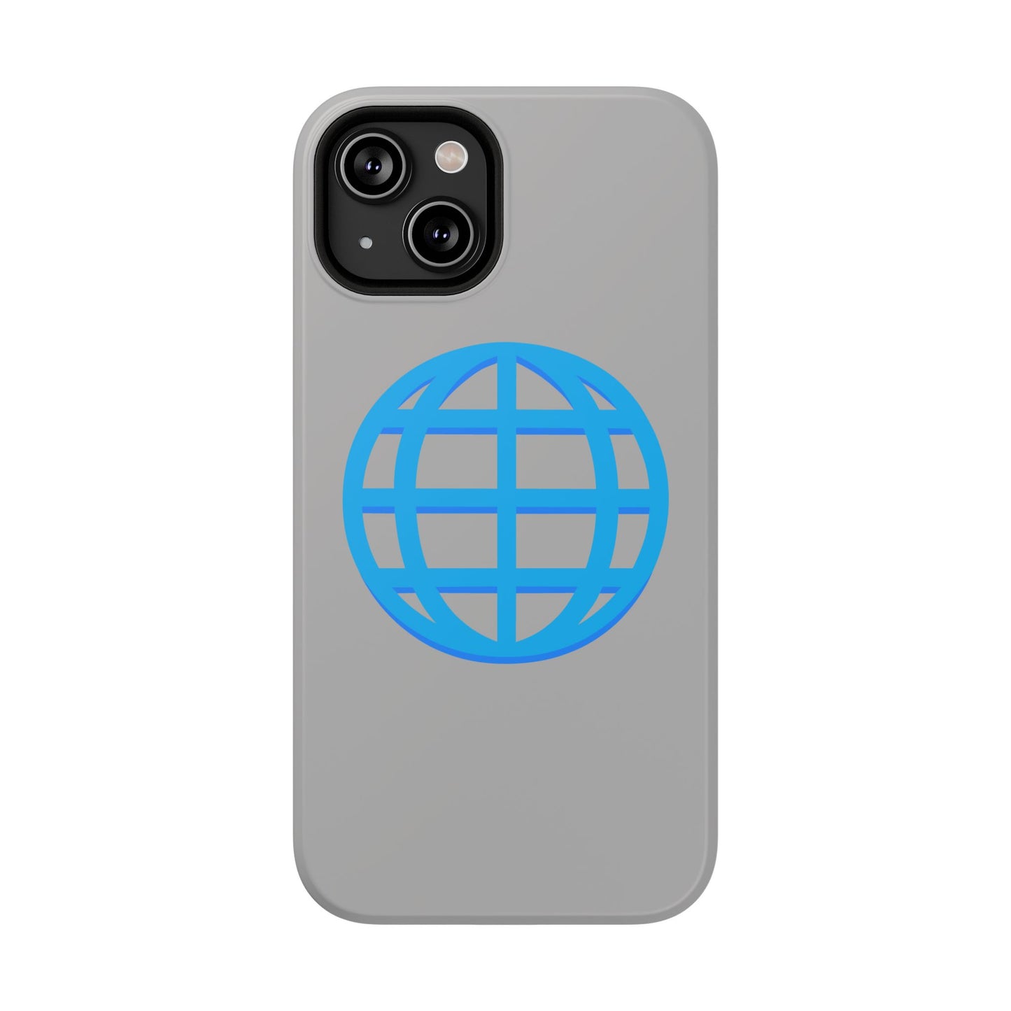 Globe Icon Impact-Resistant Phone Case — Durable Protective Cover with Blue World Design