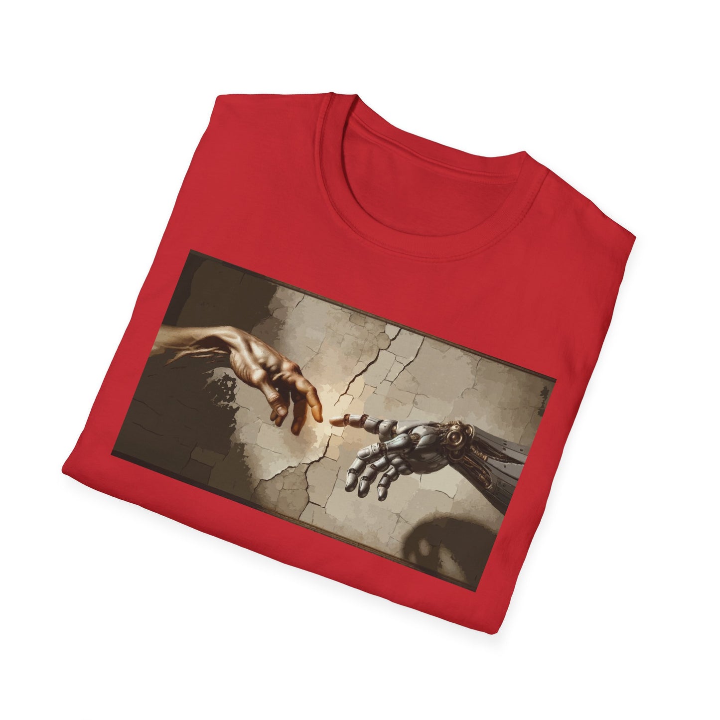 T-Shirt — Renaissance Hands Artwork Tee (Human and Robotic Touch)