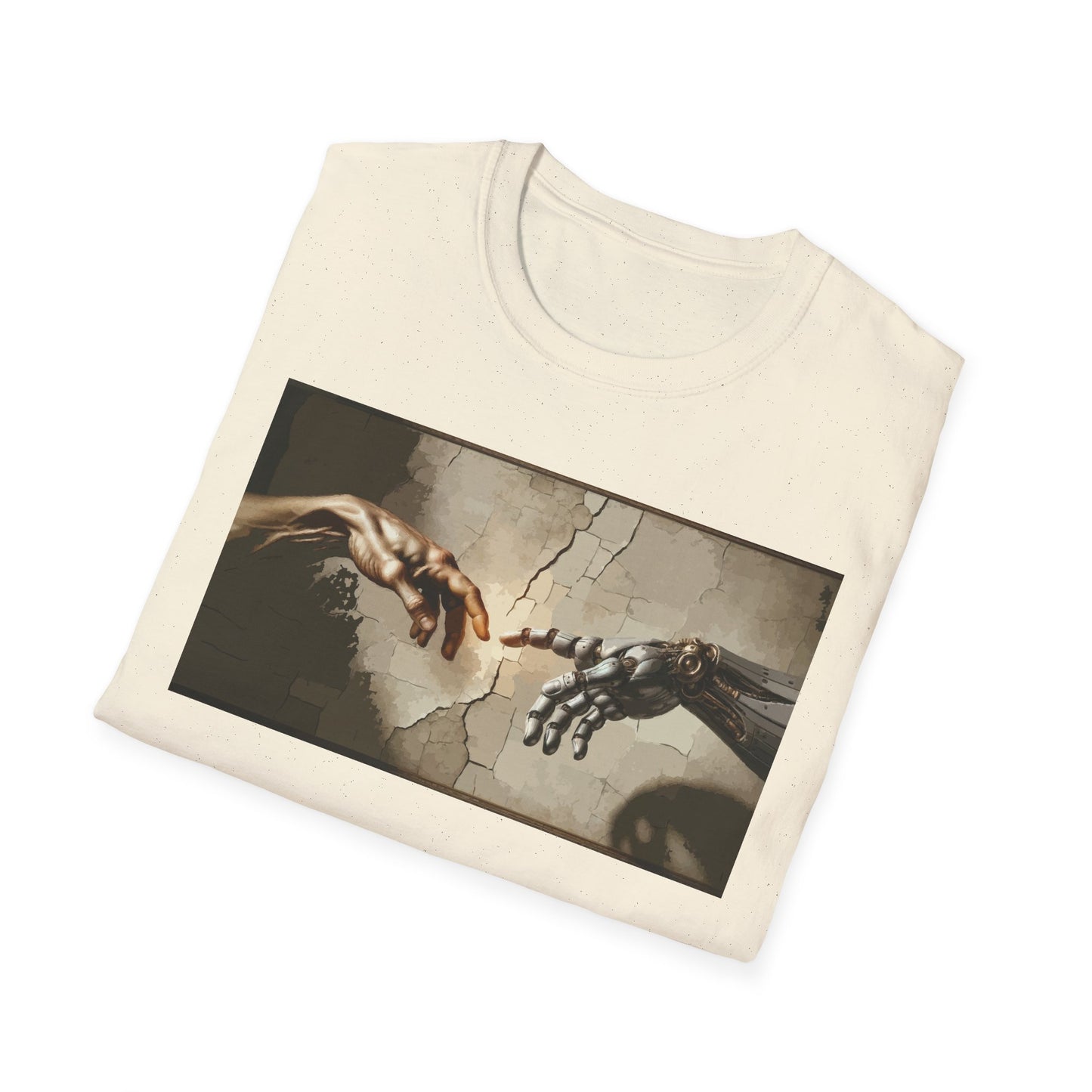 T-Shirt — Renaissance Hands Artwork Tee (Human and Robotic Touch)