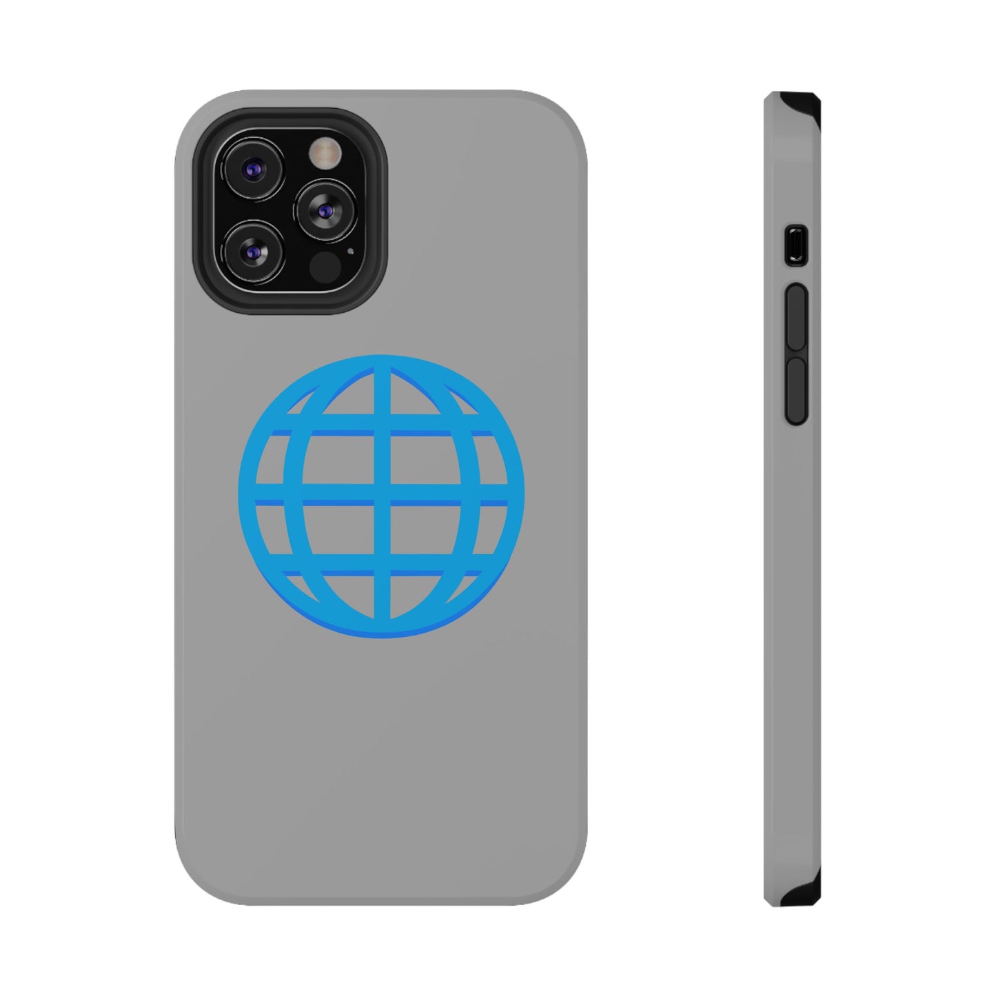 Globe Icon Impact-Resistant Phone Case — Durable Protective Cover with Blue World Design