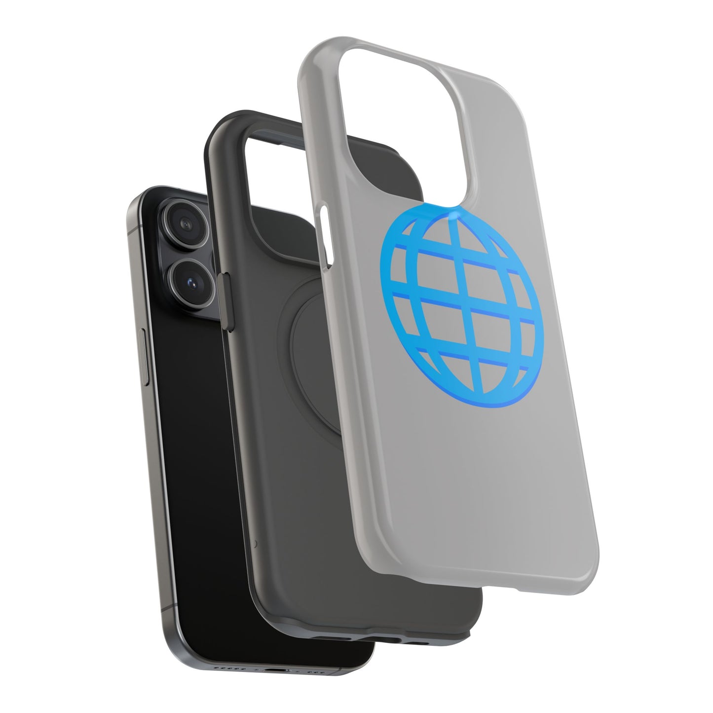 Globe Icon Impact-Resistant Phone Case — Durable Protective Cover with Blue World Design