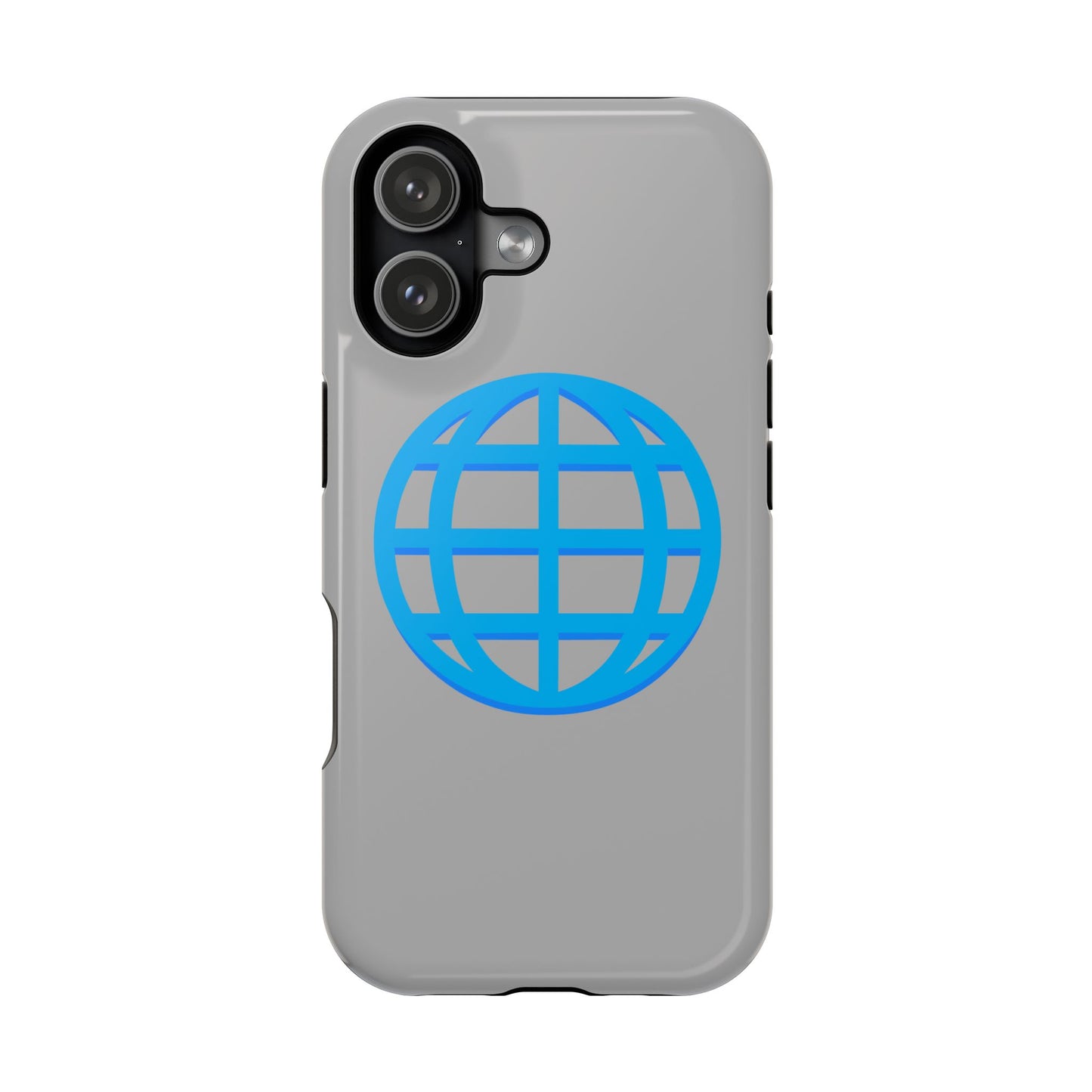 Globe Icon Impact-Resistant Phone Case — Durable Protective Cover with Blue World Design