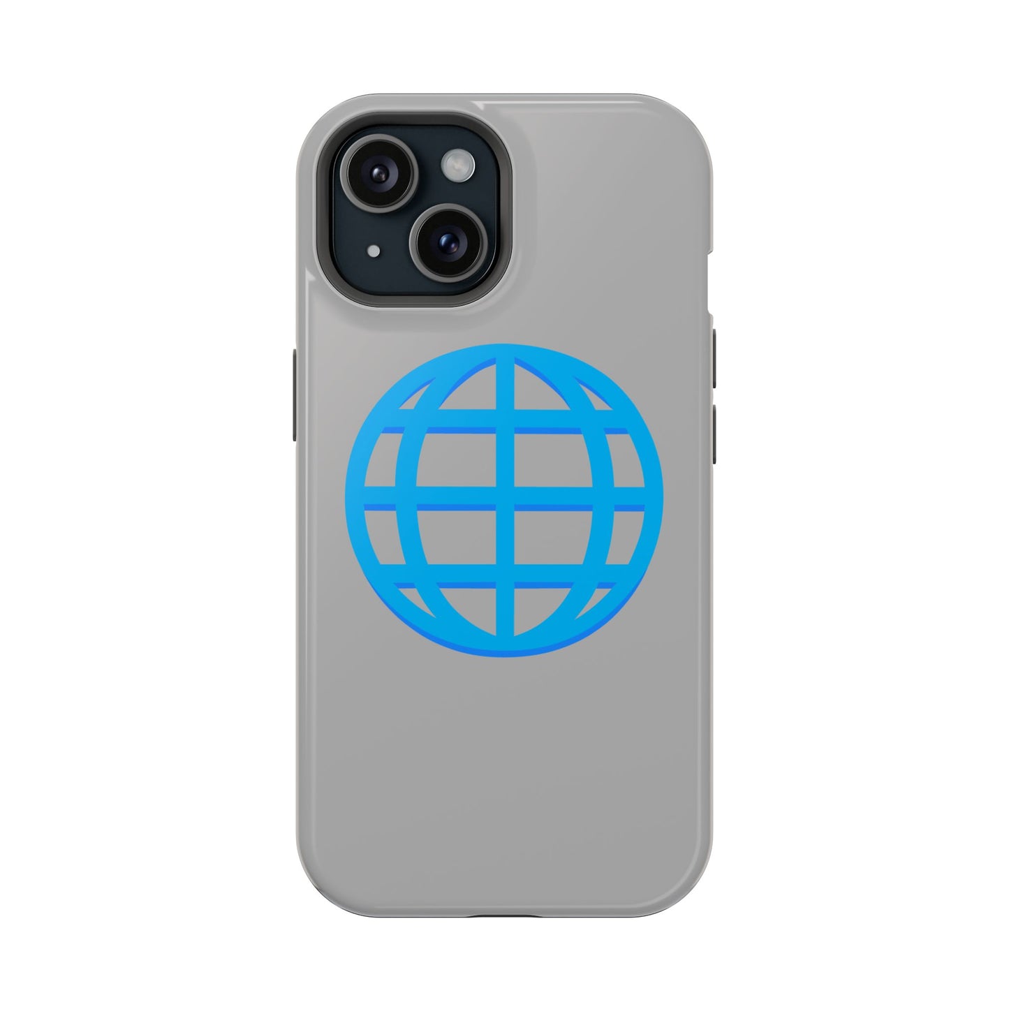 Globe Icon Impact-Resistant Phone Case — Durable Protective Cover with Blue World Design