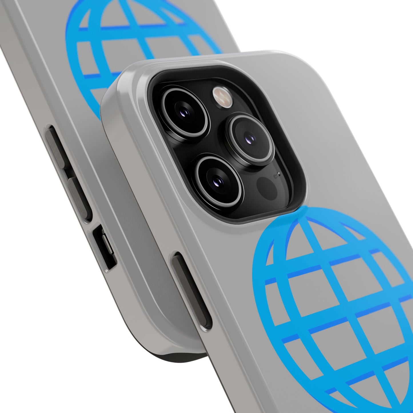 Globe Icon Impact-Resistant Phone Case — Durable Protective Cover with Blue World Design