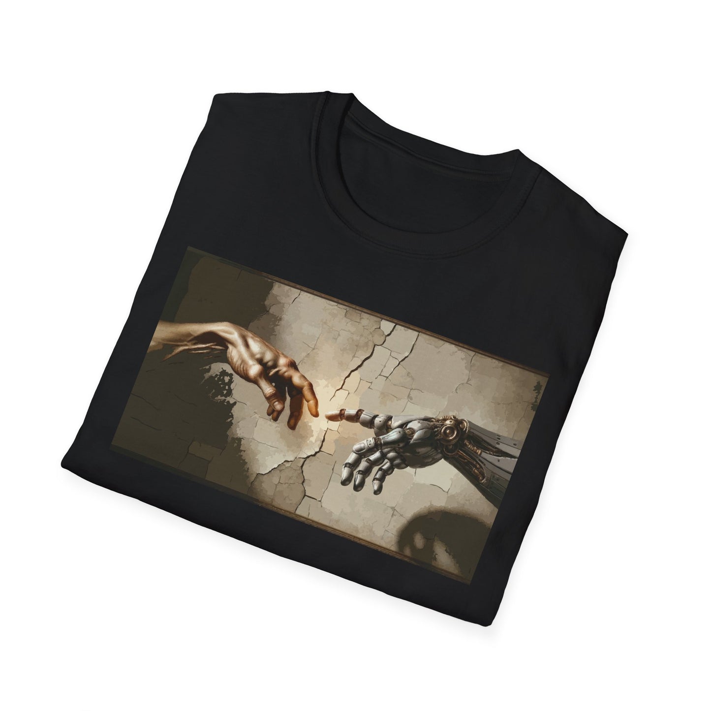 T-Shirt — Renaissance Hands Artwork Tee (Human and Robotic Touch)