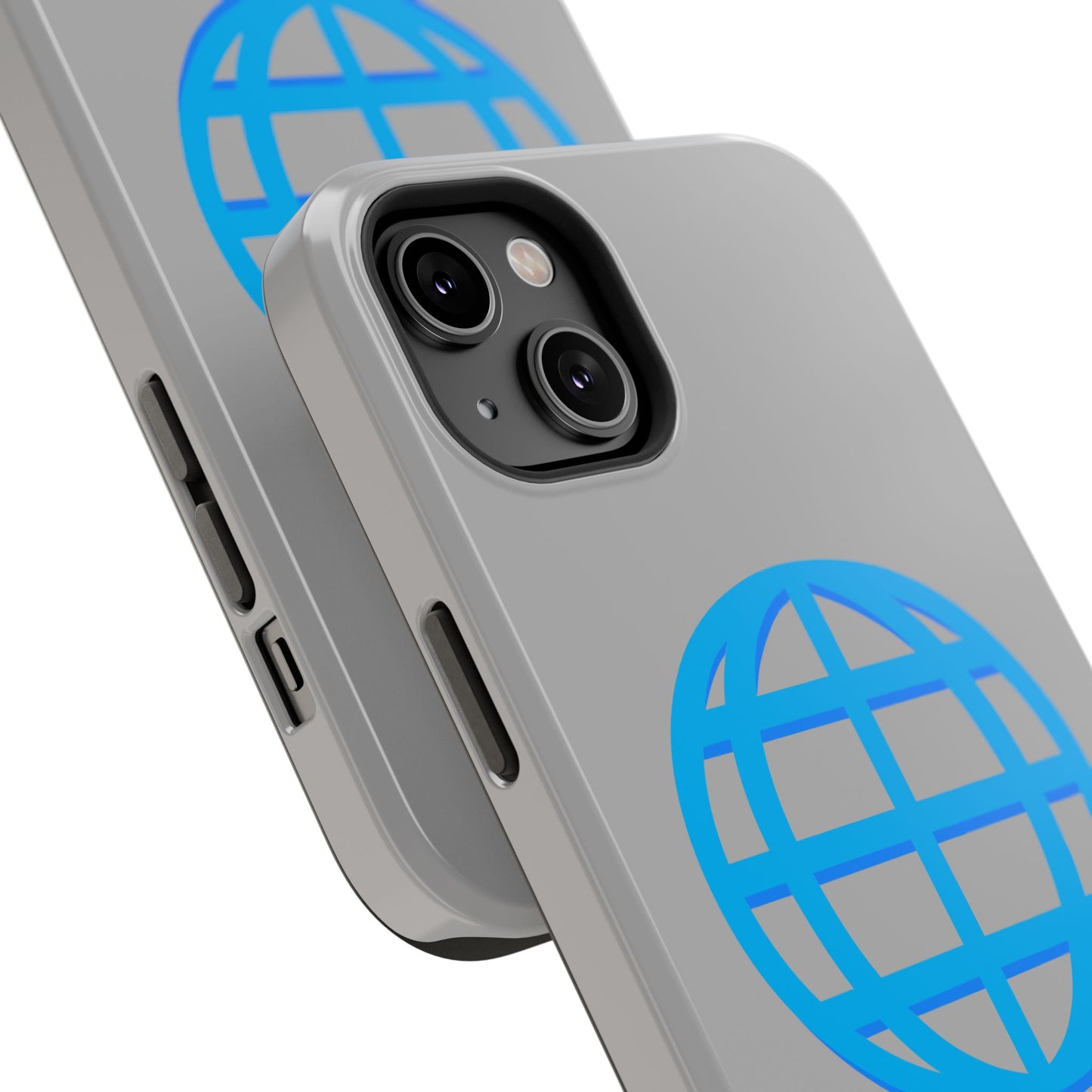 Globe Icon Impact-Resistant Phone Case — Durable Protective Cover with Blue World Design