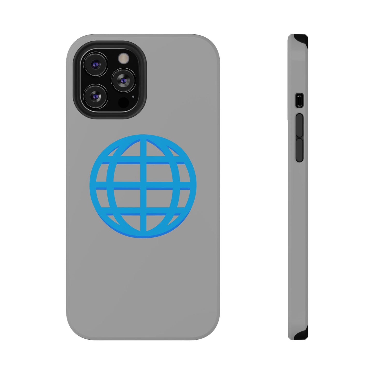 Globe Icon Impact-Resistant Phone Case — Durable Protective Cover with Blue World Design