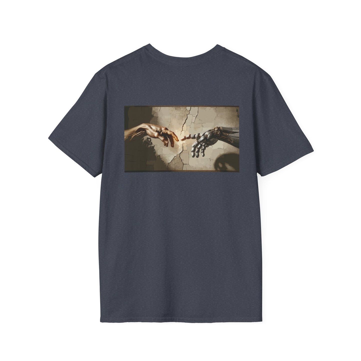 T-Shirt — Renaissance Hands Artwork Tee (Human and Robotic Touch)