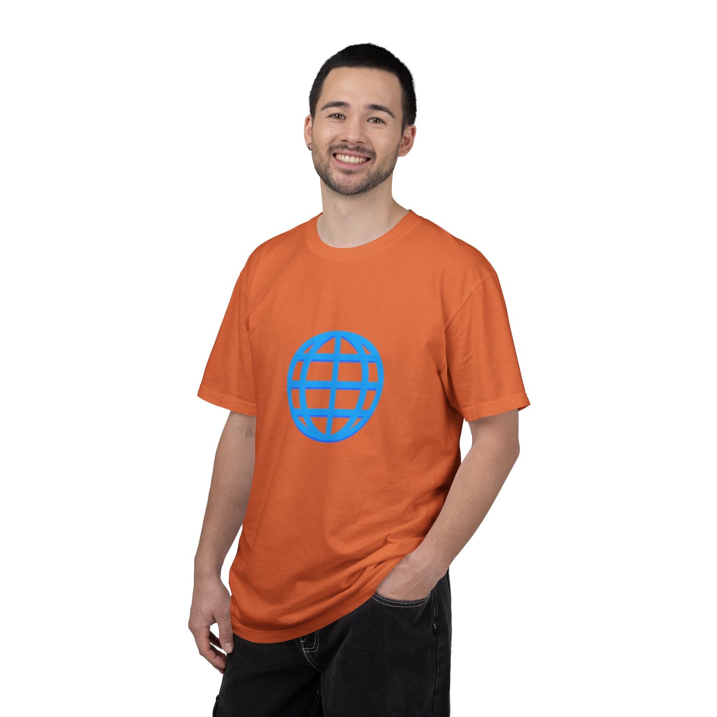 Blue Globe Icon T-Shirt | Minimal World Logo Tee