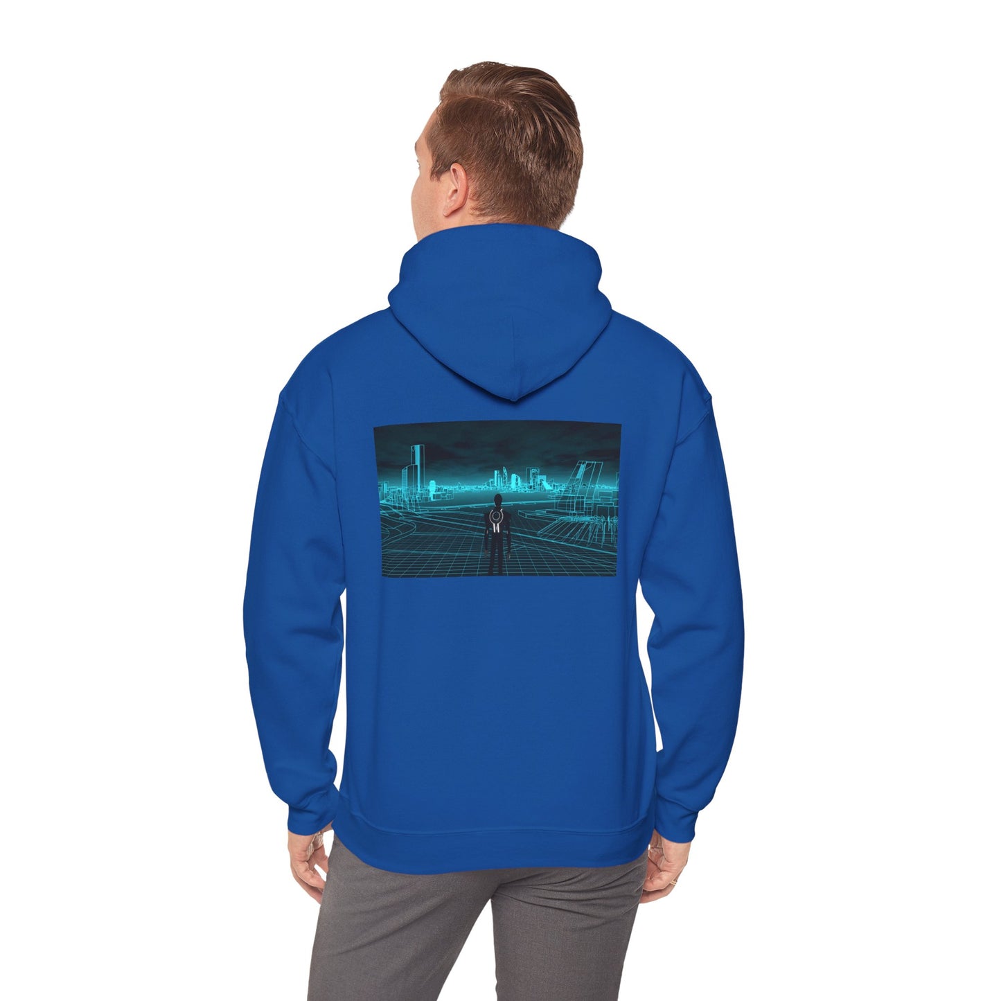 Hoodie - Cyber City Neon Tranquility Back Print